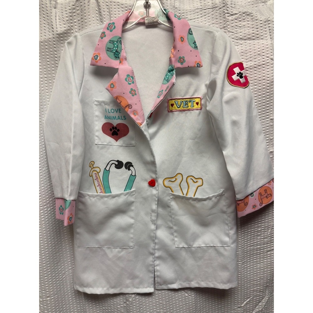 Dress Up America Veterinarian Cosplay For Girls - Vet Lab Coat Sz Med 8-10